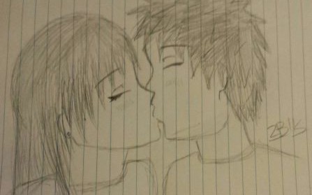 how to draw anime boy and girl kissing step by step