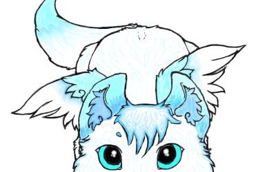 cute cartoon wolf pup with wings